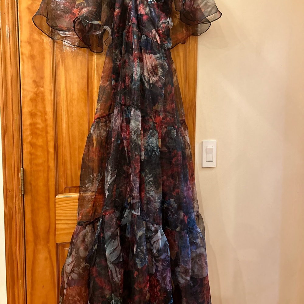 Theia Darla Floral Organza Gown Dress - Picture 7 of 7
